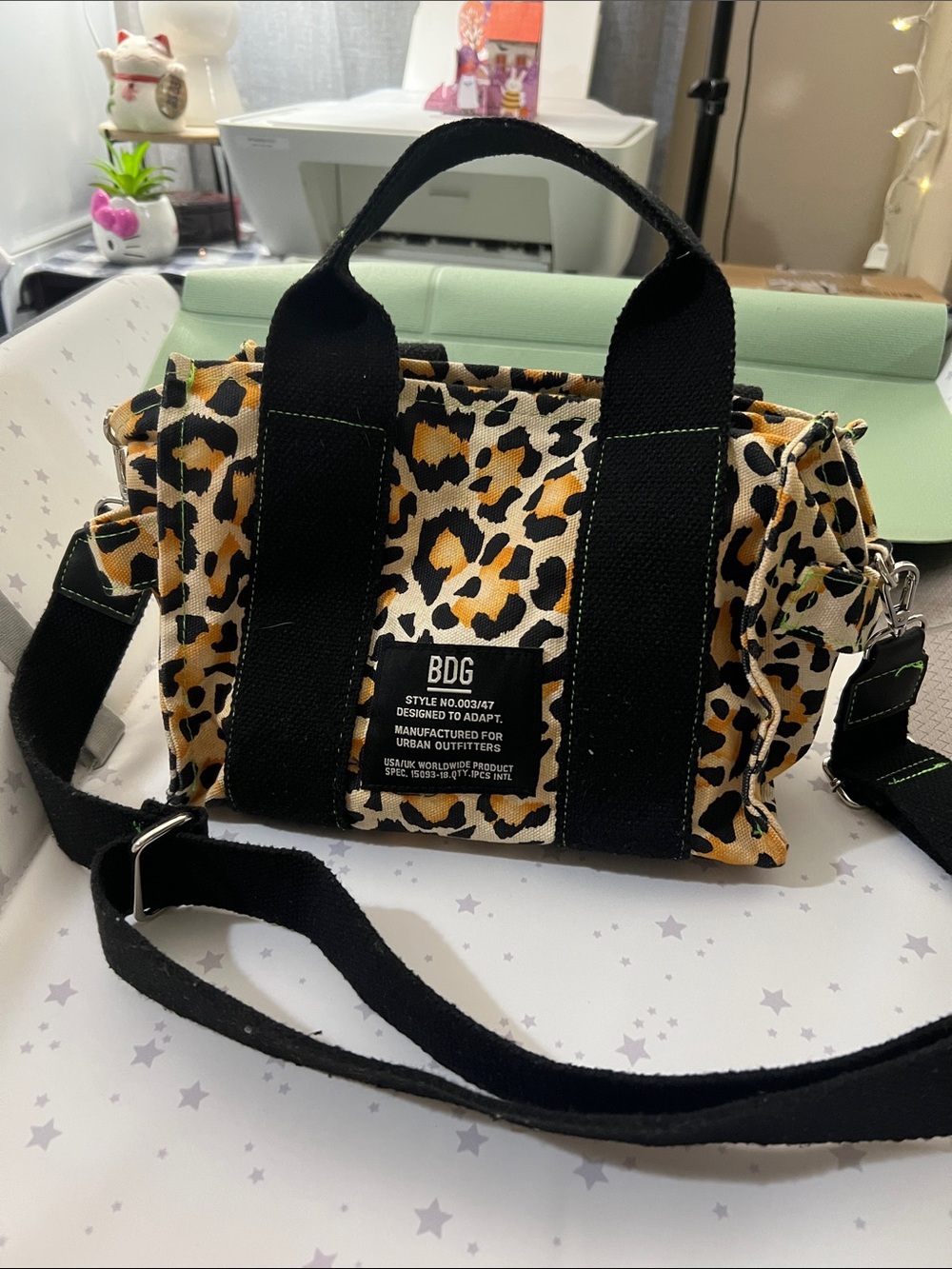 Urban outfitter, leopard print canvas, small tote